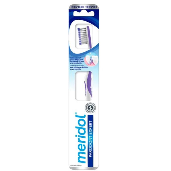 Meridol Brosse à Dents  Paradont Expert - 1 unité - Extra Souple - Gencives sensibles et irritées