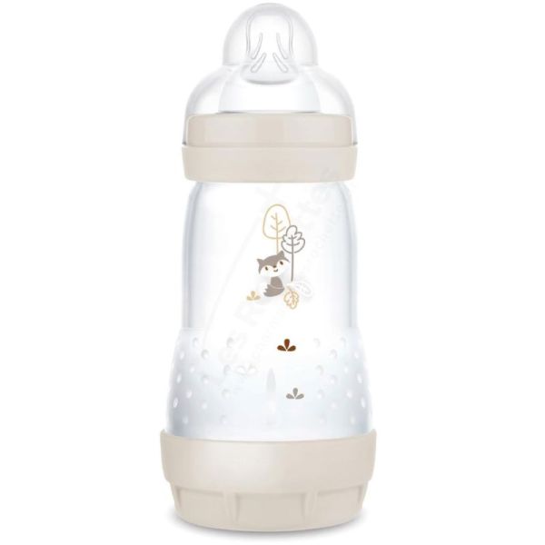 Mam Easy Start Biberon Anti Colique - Débit Moyen - Âge 2 mois et + - 260ml - Couleur : Sable