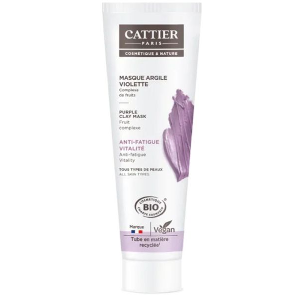 Cattier Masque Argile Violette Bio 100ml – Anti-fatigue et vitalité