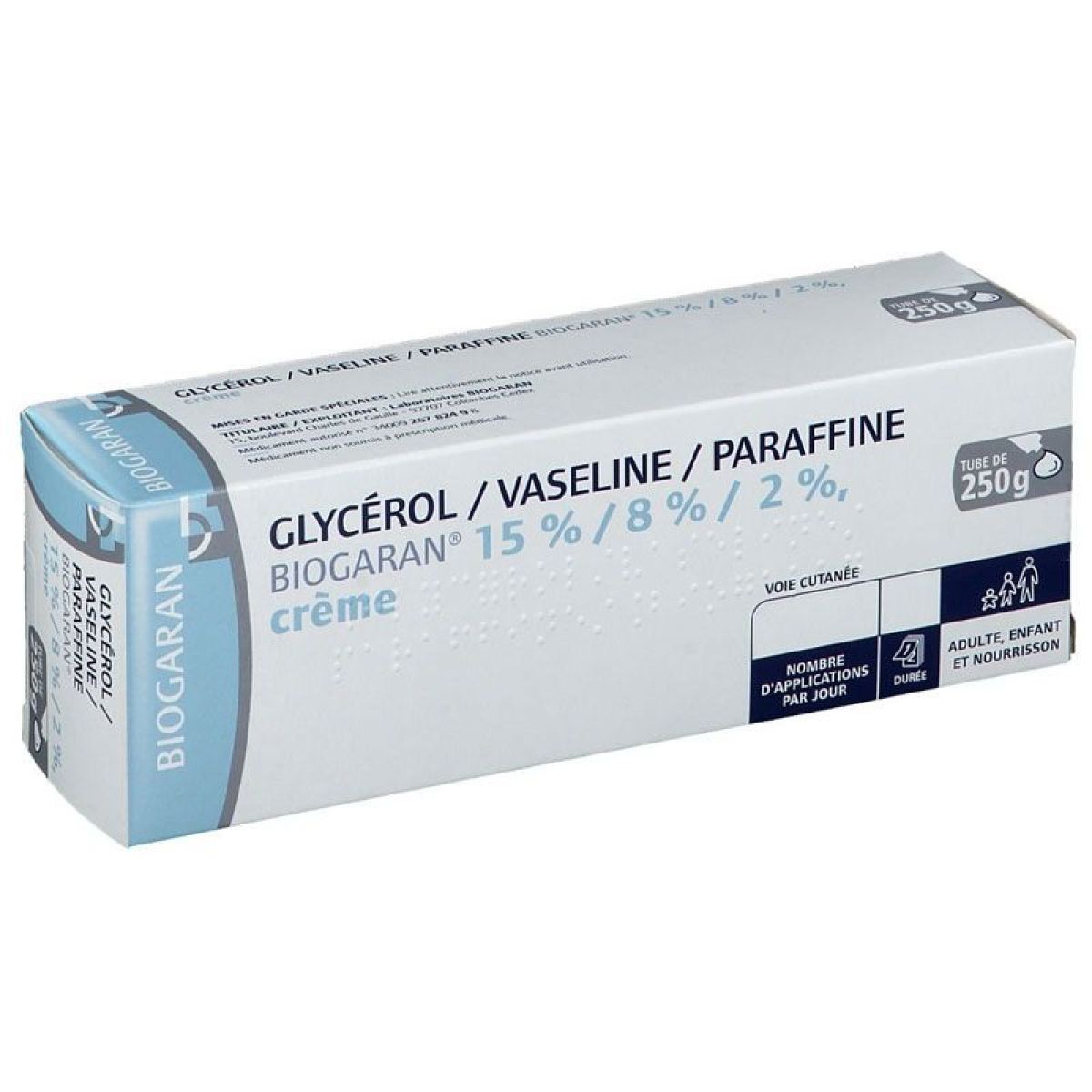 Biogaran Glycerol Vaseline Paraffine Cr me S cheresse Cutan e 250 G Biogaran Glycerol Vaseline Paraffine Cr me S cheresse Cutan e 250 G