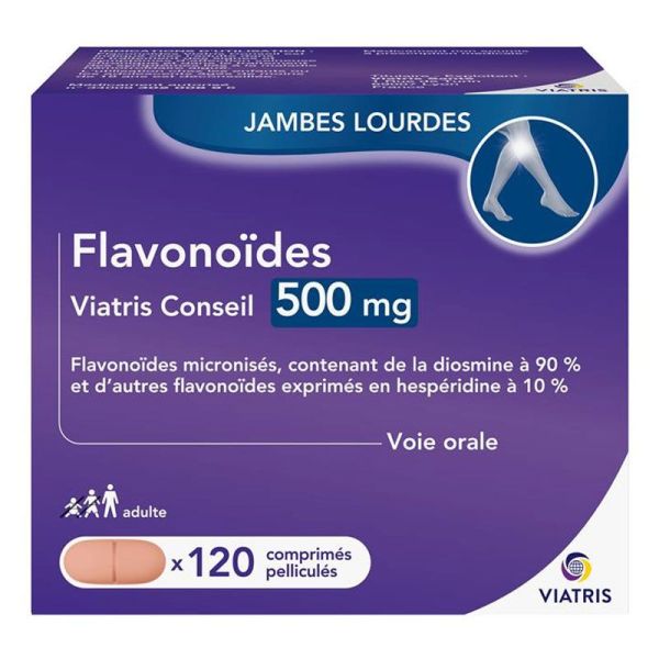 Flavonoïdes 500 mg 120 comprimés - Jambes lourdes