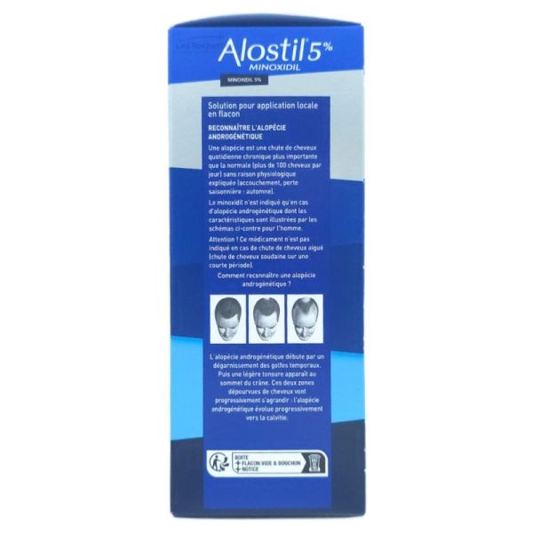 Alostil Minoxidil 5% - 3 flacons de 60ml - Solution pour application cutanée