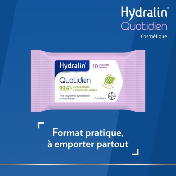 Hydralin Lingettes douces a l'extrait de lotus 10 lingettes