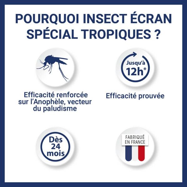 Insect Ecran Anti-Moustiques Spray Spécial Tropiques - 75ml - Protection renforcée en zone tropicale