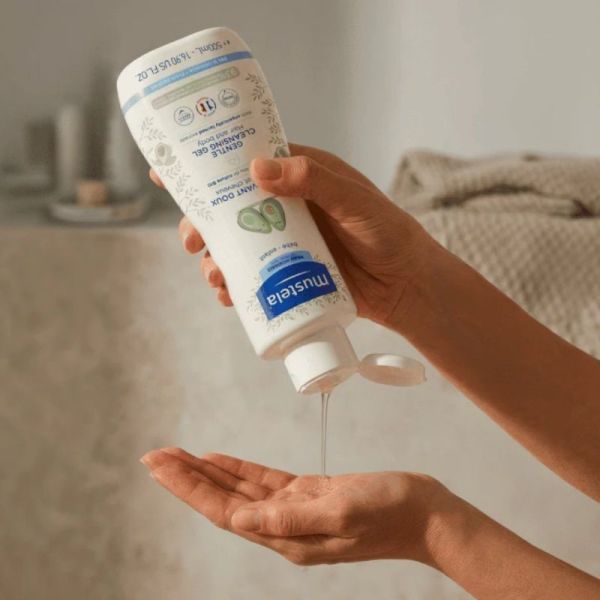 Mustela Gel Lavant Doux Bébé à l'avocat BIO 500 ml - Nettoie en douceur dès la naissance