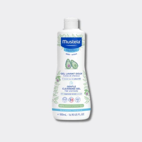 Mustela Gel Lavant Doux Bébé à l'avocat BIO 500 ml - Nettoie en douceur dès la naissance