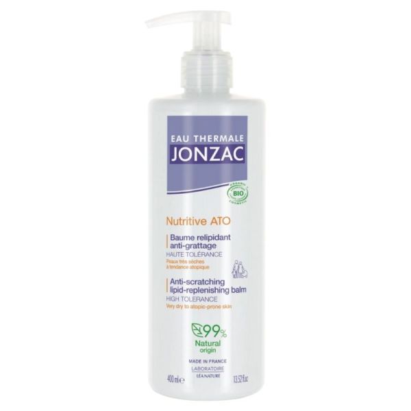 Eau Thermale Jonzac Nutritive ATO Baume Relipidant Intensif Bio - 400 ml - Apaise, nourrit et restaure