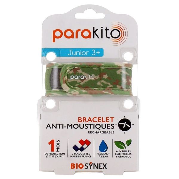 Parakito Bracelet Anti-Moustiques Junior Camouflage + 2 Recharges