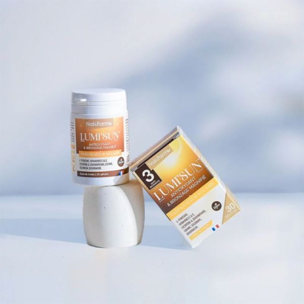 Nat & Form Lumi'Sun Préparateur Solaire Lot de 2 x 30 Gélules – Protection et bronzage magnifié