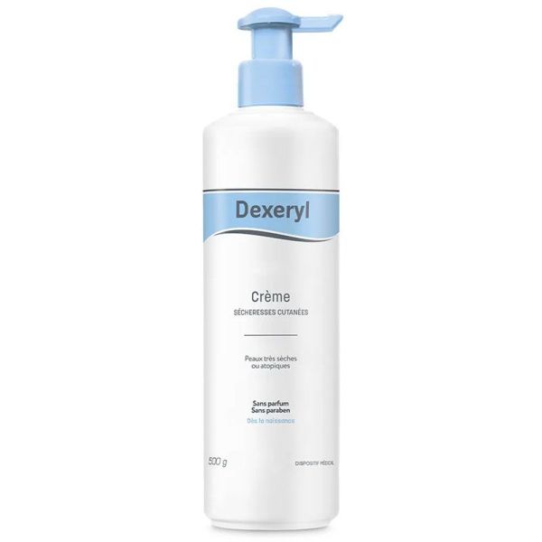 Dexeryl Crème Sécheresses Cutanées - Peaux Sèches & Atopiques - Flacon Pompe de 500ml