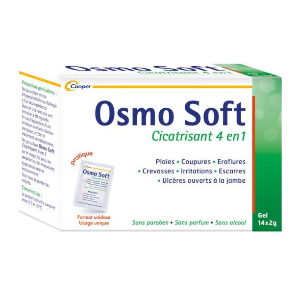 OsmoSoft Cicatrisant 4 en 1 Gel - 14 unidoses - Gel intelligent pour plaies et irritations cutanées