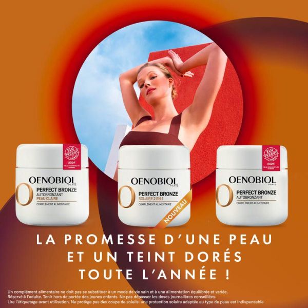 Oenobiol Perfect Bronze Solaire 2 en 1 - 30 Capsules - Autobronzant et préparateur solaire