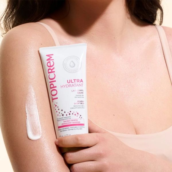 Topicrem Ultra-Hydratant Nacré Corps 200ml – Éclat irisé et hydratation longue durée