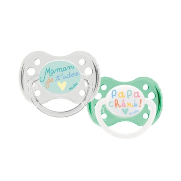 Dodie Sucette Anatomique +0m Maman Papa - Lot de 2