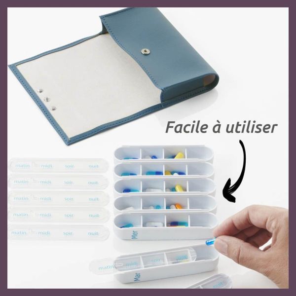 Pilbox Liberty Pilulier Semainier - Couleur : Fauve - Réduit les Risques d'Oubli - 1 pièce