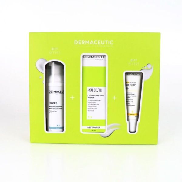 Dermaceutic Best Seller Kit Hyal Ceutic Coffret de 3 soins - Exfolie, hydrate intensément et protège la peau