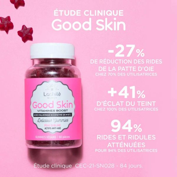 Lashilé Beauty Good Skin Vitamines Boost Peau Sublime - Effet Anti-Âge - 60 Gummies