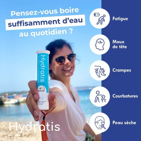 Hydratis Solution d'Hydratation Citronnelle Gingembre - 20 Pastilles Effervescentes
