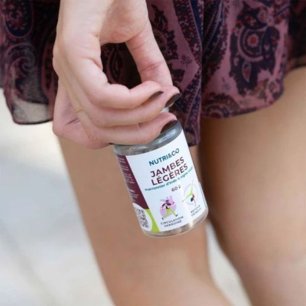 Nutri&Co Jambes Légères - 60 gélules - Circulation veineuse et confort des jambes