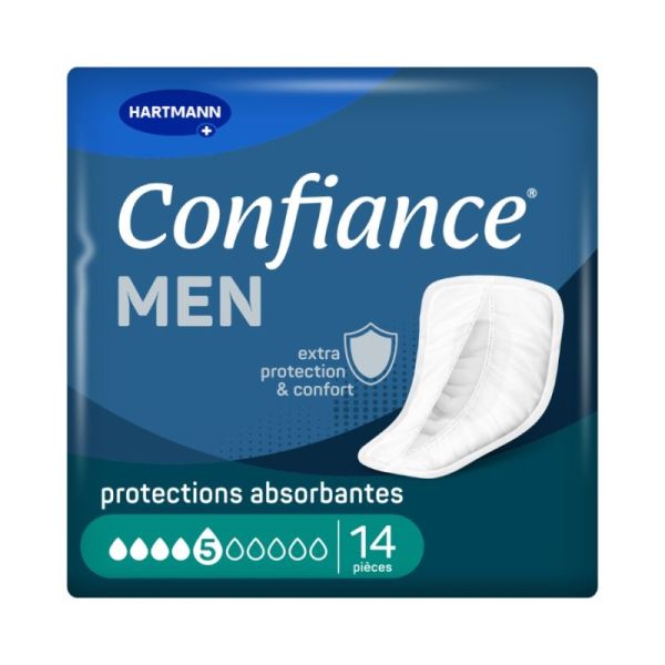 Confiance Men Pads Protections Absorbantes 5 Gouttes - 14 Pièces