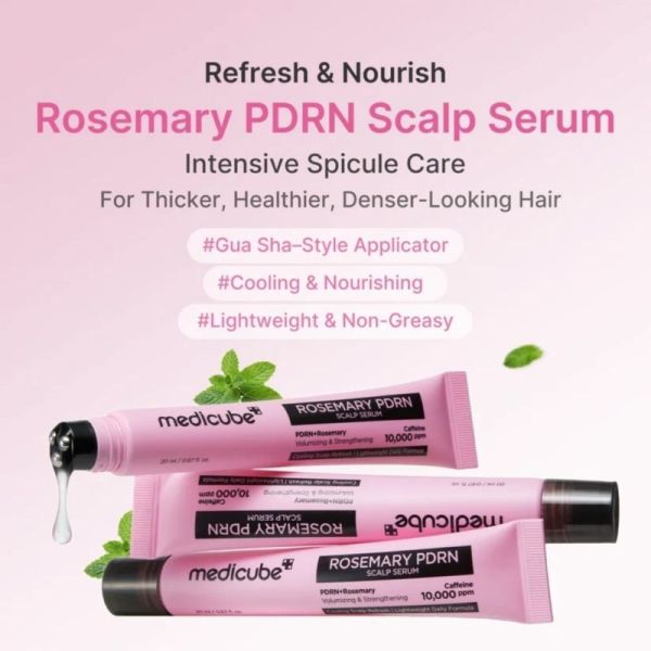 Medicube Rosemary PDRN Scalp Serum 20 ml - Soin apaisant et rafraîchissant cuir chevelu