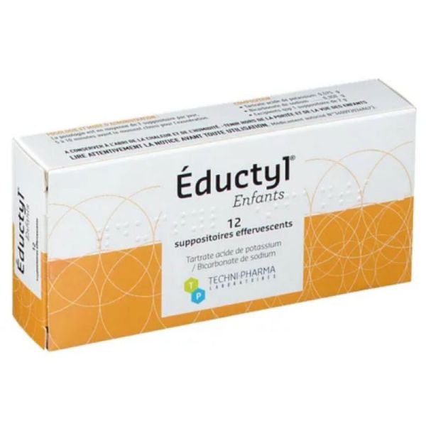 Eductyl suppositoires enfants 12 suppositoires effervescents