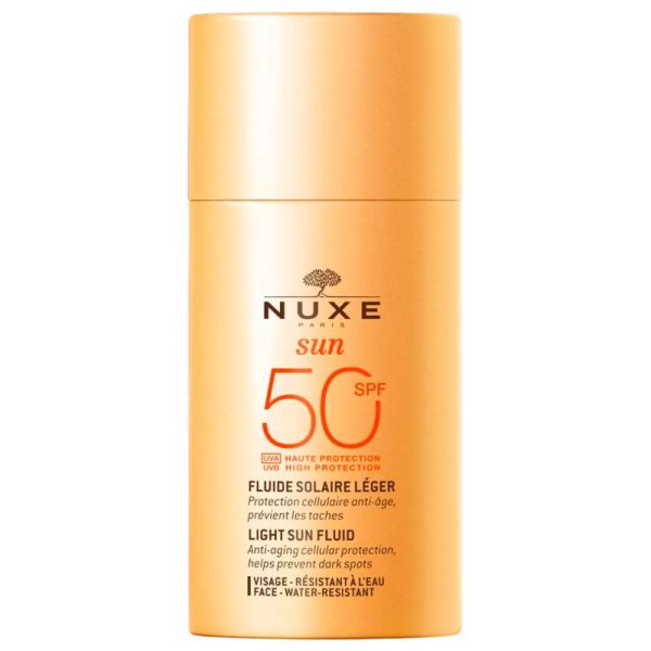 Nuxe Sun Fluide Solaire Léger SPF50 - 50 ml - Protection anti-âge et prévention des taches