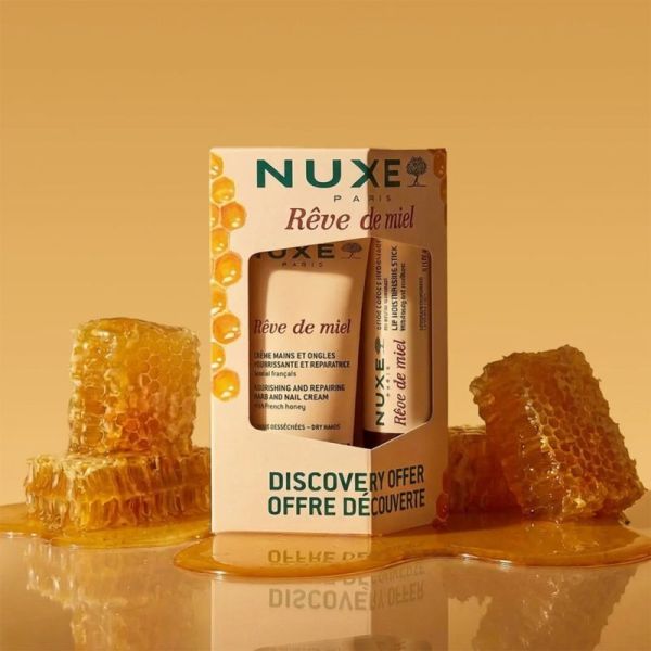 Nuxe Rêve de Miel Duo Soin Mains et Lèvres – Crème 30ml + Stick 4g - Répare et nourrit