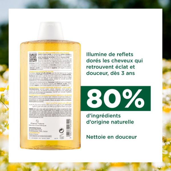 Klorane shampooing à la Camomille Blondissant et Illuminateur flacon - 400ML