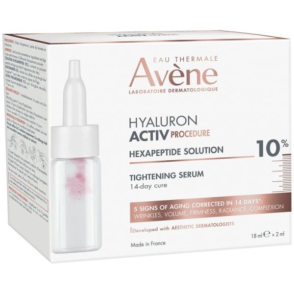 Avène Hyaluron Activ Procedure Sérum Tenseur Solution d’Hexapeptide 10% - 18 + 2 ml - Lisse, repulpe et illumine