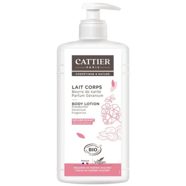 Cattier Lait Corps Nourrissant Géranium Bio 500ml – Réparation et confort