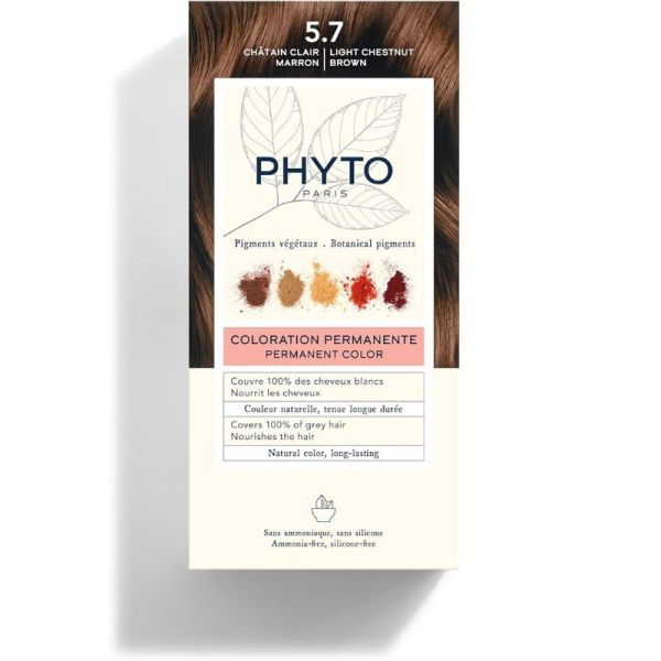 Phyto PhytoColor Coloration Permanente Aux Pigments Végétaux N°5.7 Châtain Clair Marron