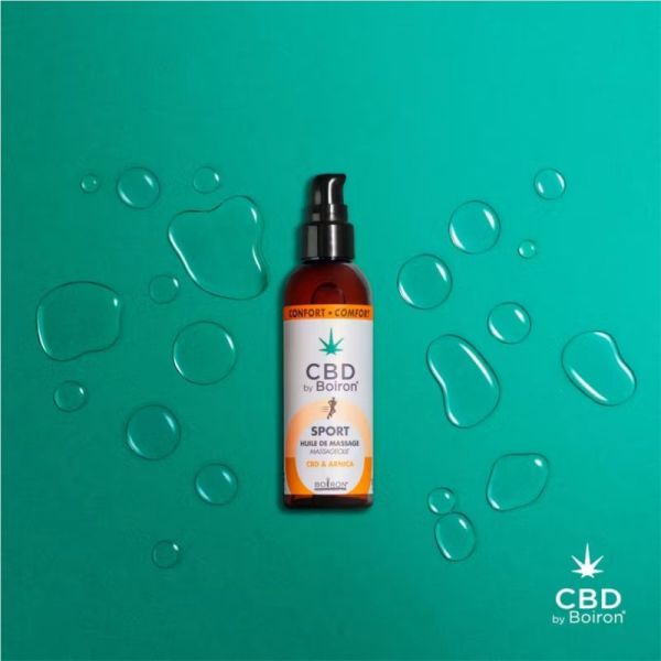 Boiron Huile de Massage Sport CBD & Arnica 100ml - Soulage les tensions musculaires et favorise la récupération