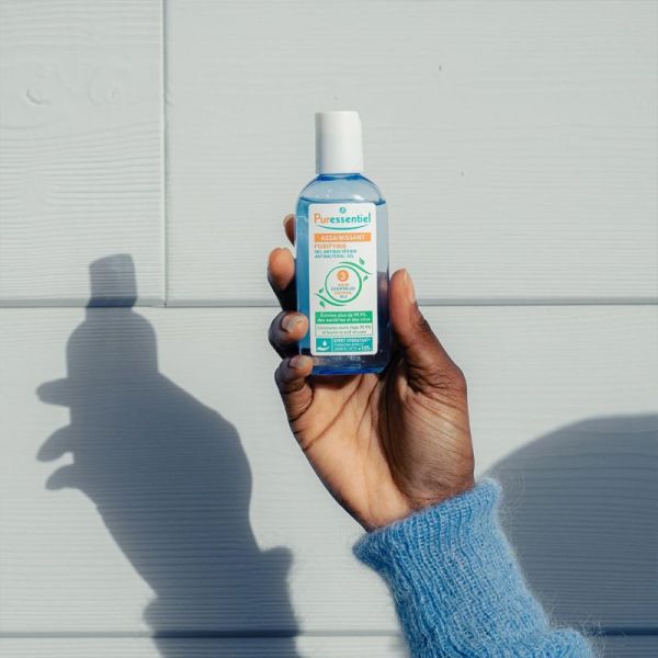 Puressentiel Gel Antibactérien aux 3 Huiles Essentielles 80 ml – Format poche désinfectant voyage