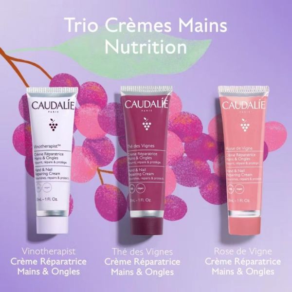 Caudalie Trio Crèmes Mains Nutrition 3 x 30 ml - Soin des mains et des ongles