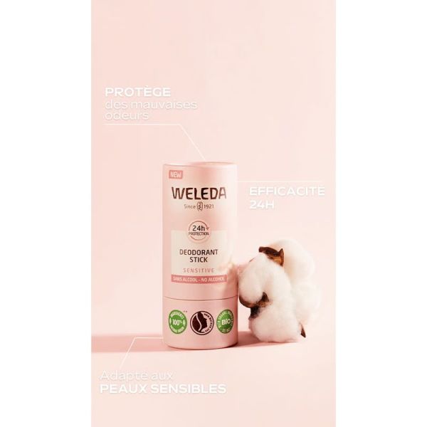 Weleda Déodorant Stick Sensitive Lot de 2 x 50g – Protection douce peaux sensibles