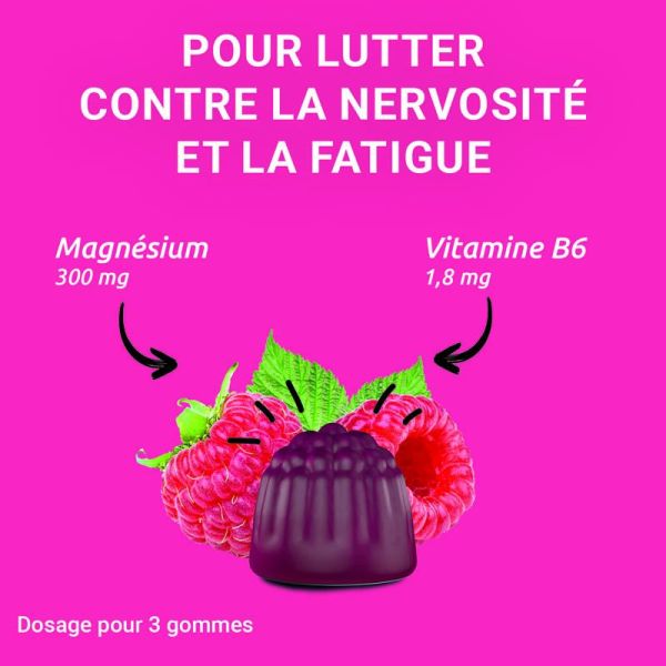 Mag2 Gommes Framboise - 45 gommes - Réduit nervosité et fatigue