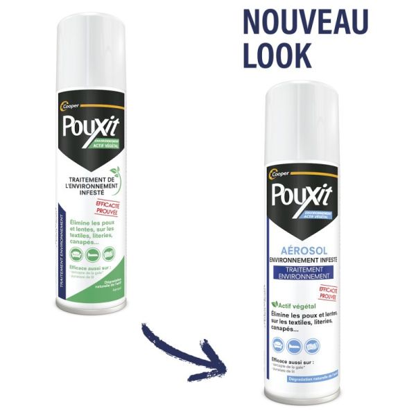 Pouxit Environnement Actif Végétal Traitement de l'Environnement - 100ml - Élimine poux, lentes et parasites