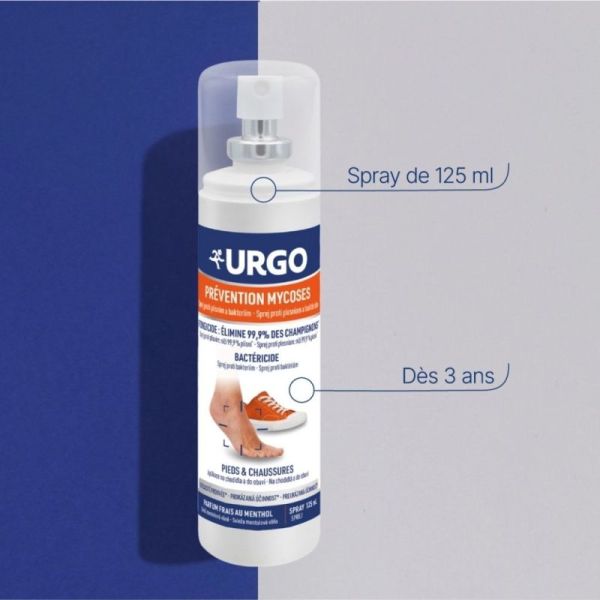 Urgo Prévention Mycose - 125ml - Spray Pieds & Chaussures Anti-Champignons