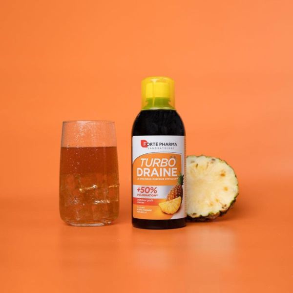 Forté Pharma Turbodraine Draineur Minceur Goût Ananas - Lot de 2 x 500 ml