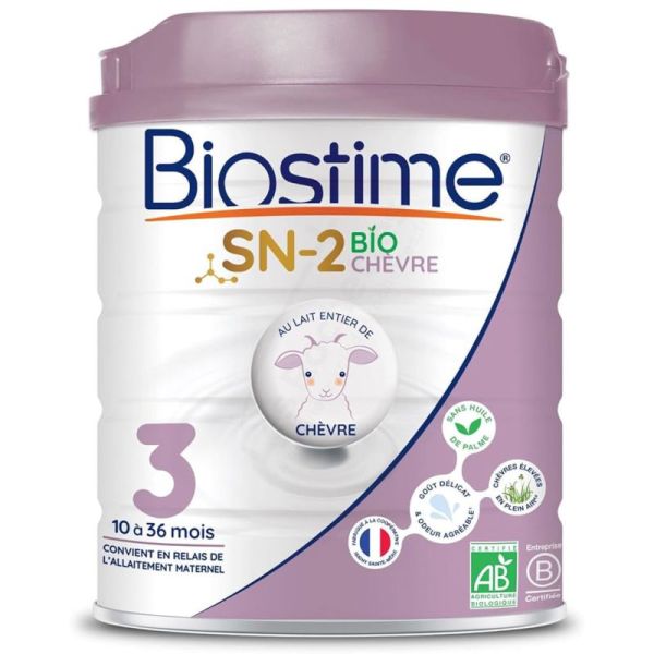 Biostime Lait de Chèvre (1 à 3 ans) SN-2 Bio 3 - 800g - Soutient la croissance