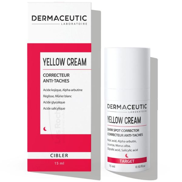 Dermaceutic Yellow Cream Concentre Anti Taches - 15 ml - Acides de Fruits - Vegan