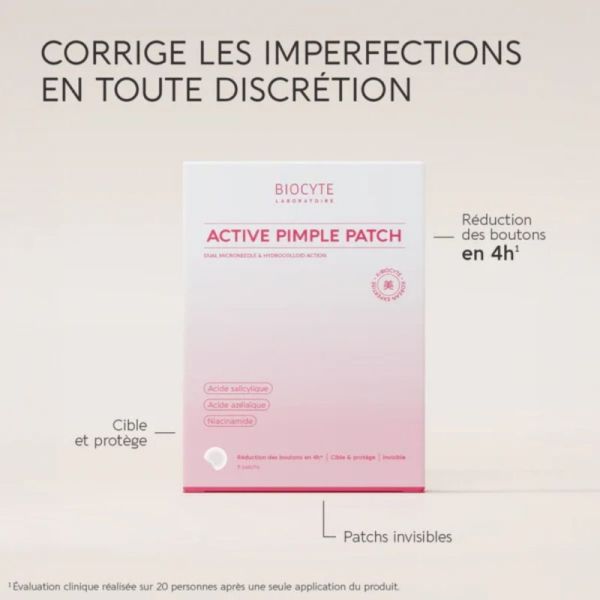 Biocyte Active Pimple Patchs X9 - Correcteur ciblé anti-imperfections et boutons aux actifs purifiants