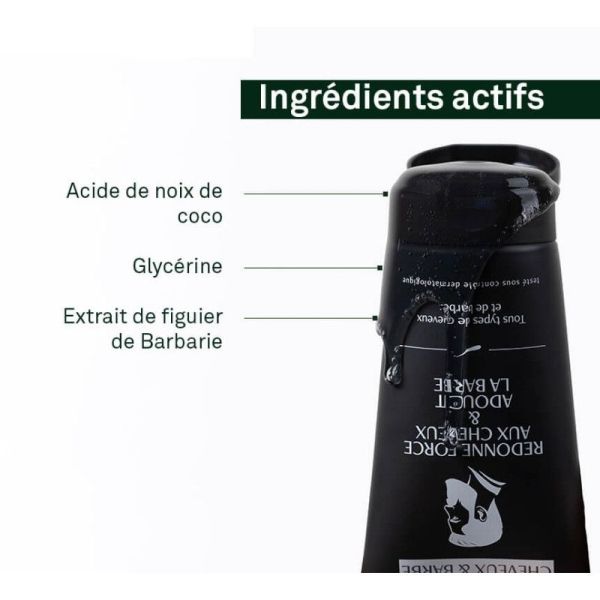Luxéol Shampoing Cheveux et Barbe - 200ml - Redonne force aux cheveux & Adoucit la barbe