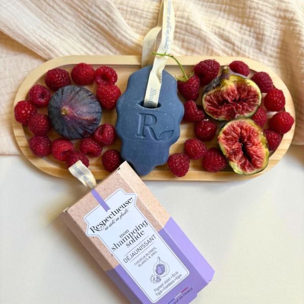 Respectueuse Shampoing Solide Déjaunissant - 75 g - Neutralise les reflets jaunes et sublime les cheveux clairs