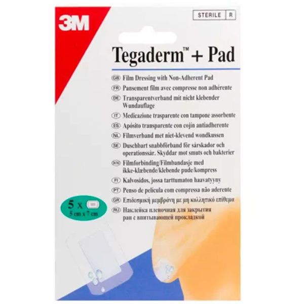 3M Tegaderm Pad 5x7cm - Pansement Hypoallergénique - 5 pansements