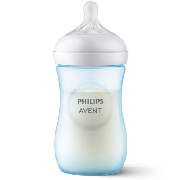 Avent Natural Response Biberon Bleu 260ml 1 Mois et + – Rythme naturel