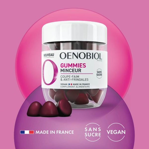 Oenobiol Gummies Minceur - 60 Gommes - Aide à la perte de poids et au métabolisme des graisses