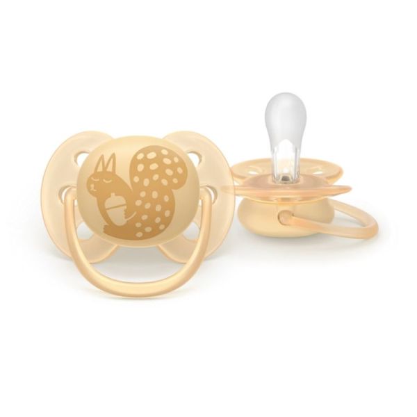 Philips Avent Pacifier Ultra Soft Sucettes Orthodontiques en Silicone 6-18 Mois - 2 Sucettes