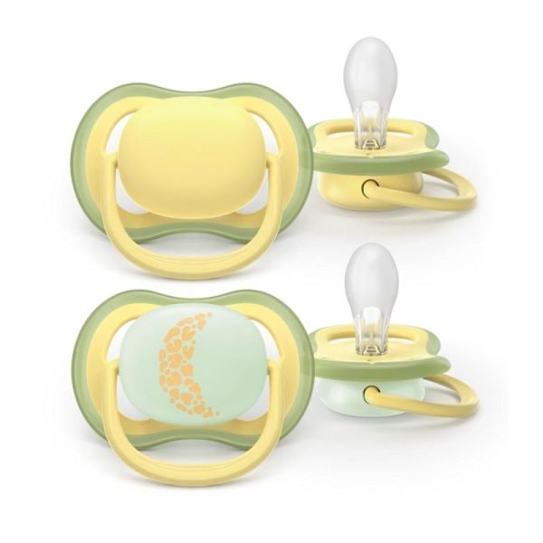 Philips Avent Ultra Air Day and Night Sucettes Orthodontiques en Silicone +18 Mois - 2 Sucettes